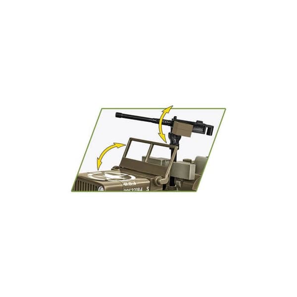 Byggset - COBI - Willys MB & Släp - 200 element - 2 figurer - Brun