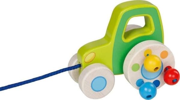 Dragleksak - Traktor - Trä - Grön - För barn från 24 månader