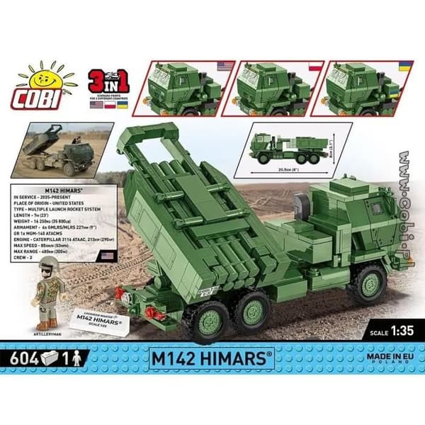 Maquette - COBI - M142 HIMARS - Plast - Grå - Att montera själv