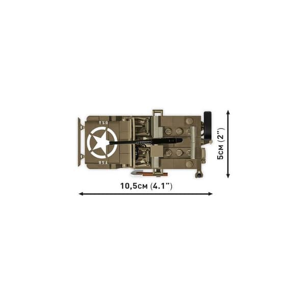Byggset - COBI - Willys MB & Släp - 200 element - 2 figurer - Brun