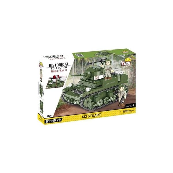 Byggset - COBI - M3 Stuart - 511 element - 2 figurer - Grön
