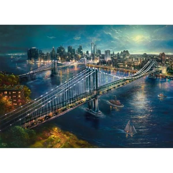 Pussel 2000 bitar: Månsken över Manhattan, Thomas Kinkade