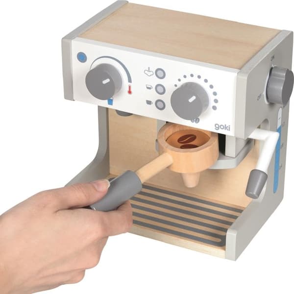 Imitationsleksak - GOKI - Kaffemaskin och tekanna - Trä - 16 delar - Trendig design