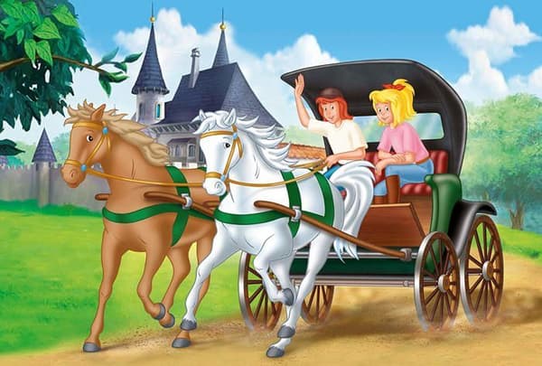 Schmidt Puzzle - 56051 - Spiele- Bibi Blocksberg/Bibi - Tina Puzzle Caleche 150 bitar,