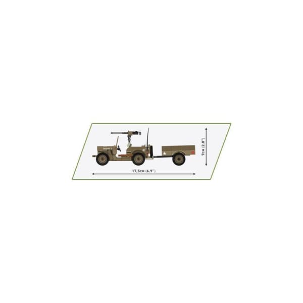 Byggset - COBI - Willys MB & Släp - 200 element - 2 figurer - Brun