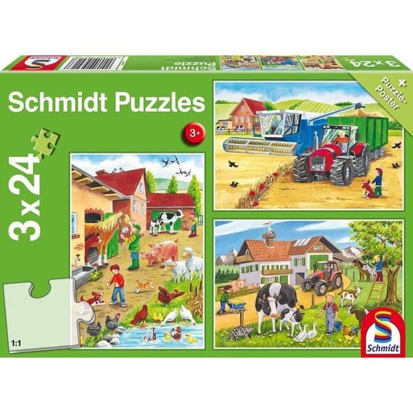 Barnpussel 3x24 bitar - På gården - SCHMIDT OCH SPIELE