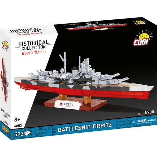 COBI 4853 - SLAGSKEPPET TIRPITZ - BYGGLEK - RÖD OCH GRÅ