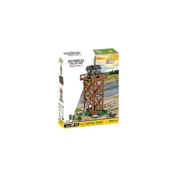 Byggsats - COBI - U.S. Kontrolltorn - Brun - 664 bitar - 2 figurer