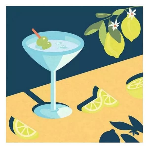 Måla efter nummer - RAVENSBURGER - CreArt - 20x20 cm (kvadrat) - Drink Lemon - Beige