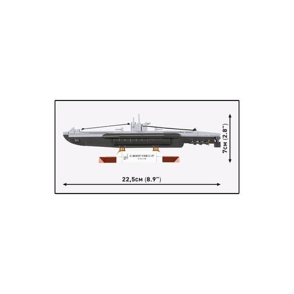Byggset - COBI - U-BOOT VIIB U-47 - Grå - Vikt 0,265 - Huvudfärg Grå