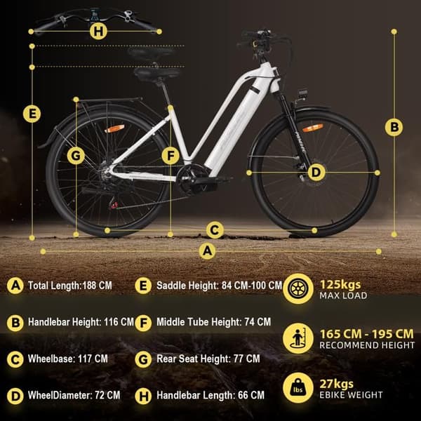Elcykel - HEDATX - TX10 - låg ram - 250W - räckvidd >100 km