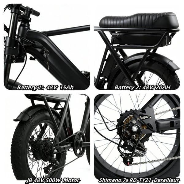 Elcykel - YANGOR - Y20 Pro - Däck 20×4.0 - Batteri 48V 35Ah - Räckvidd 210 km
