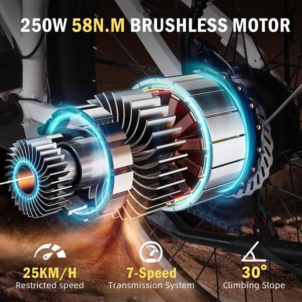 Elcykel - HEDATX - TX10 - låg ram - 250W - räckvidd >100 km