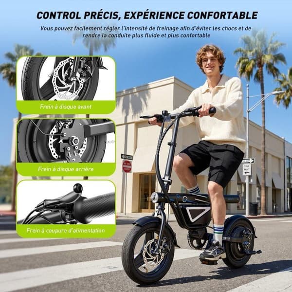 Fällbar elcykel - EB1S - Motor 250W - Batteri 36V 12Ah - Räckvidd 30–50 km