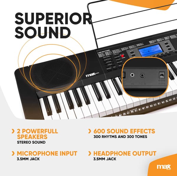 Max Rhapsody61 elektroniskt Keyboard 61-tangenter
