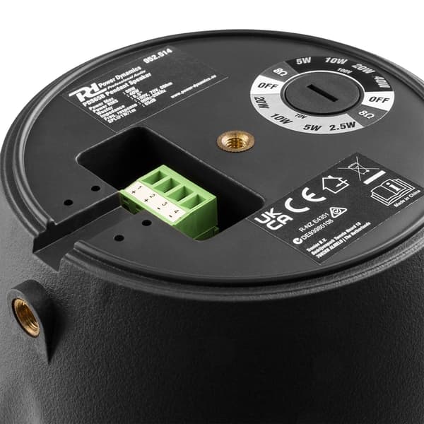 Power Dynamics PDS65B 100V högtalare - Hängande eller väggmontering - Svart