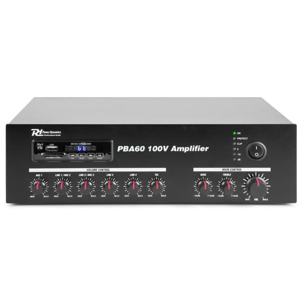 Power Dynamics PBA60 100V, Förstärkare, 60W USB/MP3/BT