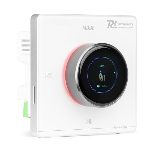 Power Dynamics Powerline B100W In-Wall Ljudförstärkare BT/LCD – Vit