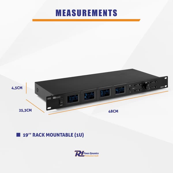 Power Dynamics PD524 UHF trådlös mikrofonset med 4 handhållna mikrofoner