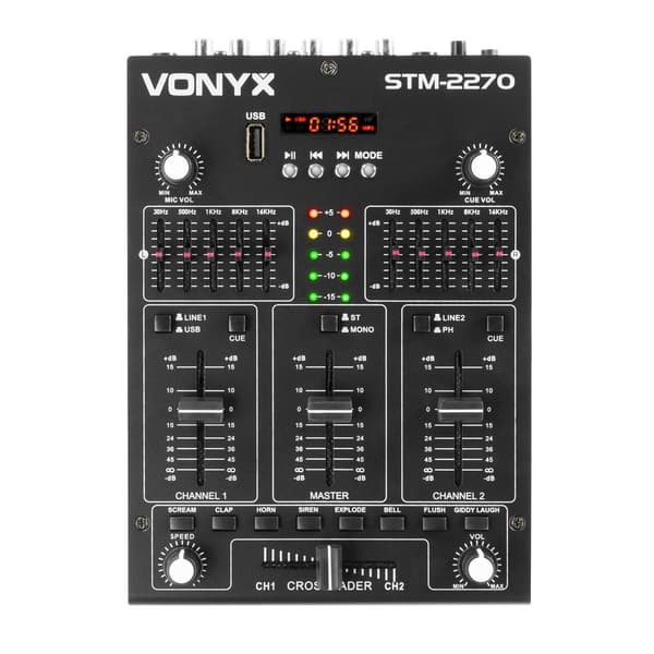 Vonyx STM-2270 Mixer 4kanaler/eff/USB/MP3/BT