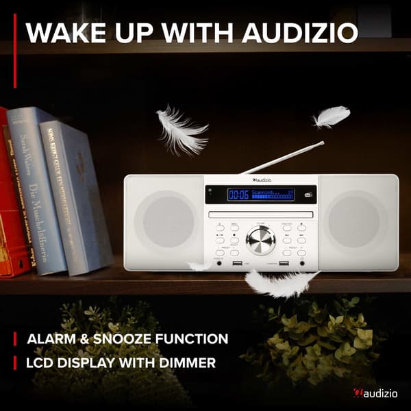Audizio PRATO Allt i ett system CD, DAB+, Vit