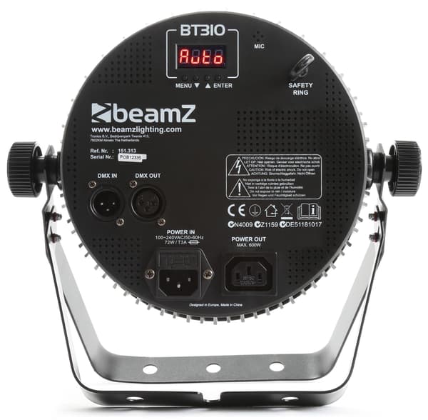 Beamz BT310 Flat PAR 12x6W 4-1 DMX IRC