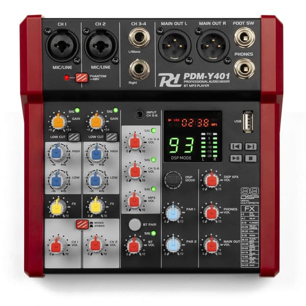 Power Dynamics PDM-Y401 mixer - 4-kanals mixerbord med Bluetooth