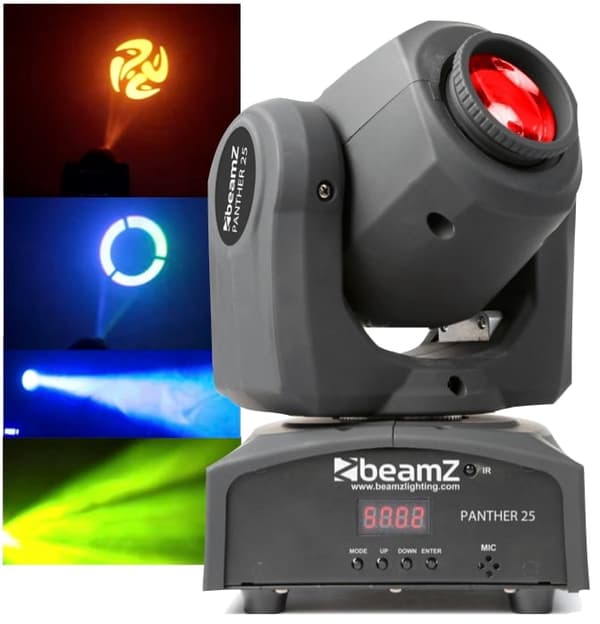 6-pack BeamZ Panther 25 Led Spot Moving Head IRC MKII