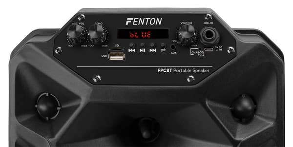 Fenton FPC8T Portable 8" LED Speaker. BT4.