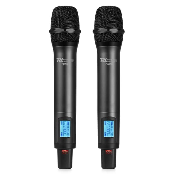 Power Dynamics PD220 2x 80-kanals UHF trådlös mikrofon True Diversity System HH