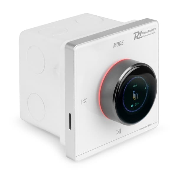 Power Dynamics Powerline B50W In-Wall Ljudförstärkare BT/LCD – Vit