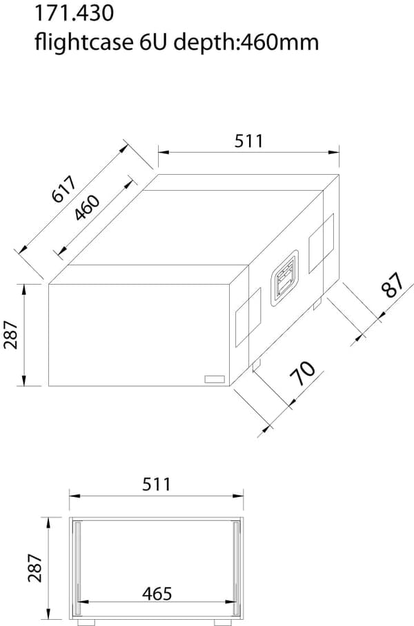 Power Dynamics PD-F6U 19" Flightcase 6U