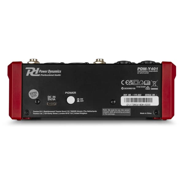 Power Dynamics PDM-Y401 mixer - 4-kanals mixerbord med Bluetooth