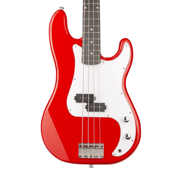 Max Gigkit Basgitarr med 40 Watts förstärkare - Gitarrstativ - Gitarrväska - Röd