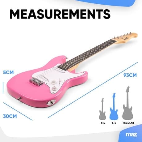 Max GigKit Junior Elgitarrpaket Rosa 3/4