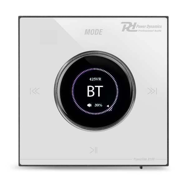 Power Dynamics Powerline B100W In-Wall Ljudförstärkare BT/LCD – Vit