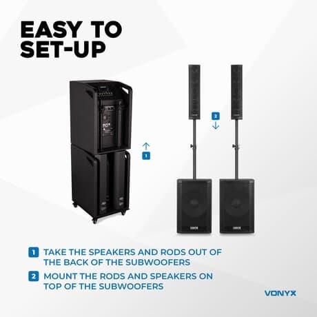 Vonyx VX1080BT Active Speaker Kit 2.2