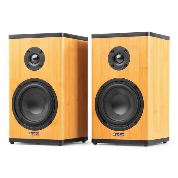 Audizio BS20 Aktiva Bokhyllehögtalare Bluetooth 50W Bambu