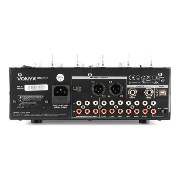 Vonyx STM-7010, Mixer 4 kanaler, DJ Mixer, USB