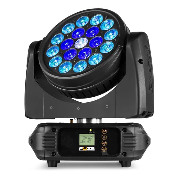 BeamZ PRO FUZE1910 wash moving head - 3 LED-ringar - 19x 10W LEDs
