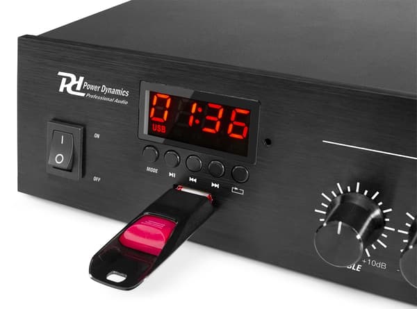 Power Dynamics PDM45 100V Mixer, Förstärkare,45W BT/MP3