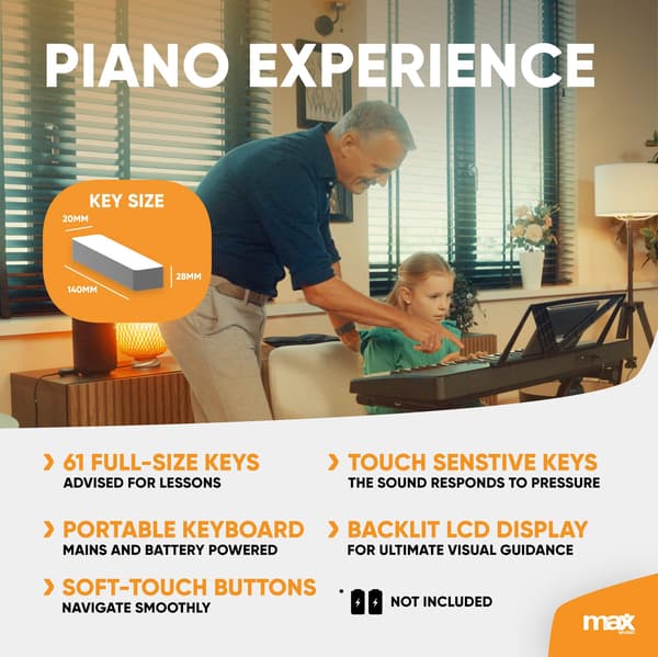 Max Rhapsody61M elektroniskt Keyboard 61-tangenters Touch Sensitive Set