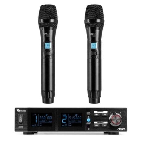 Power Dynamics PD522 UHF trådlös mikrofonset med 2 handhållna mikrofoner