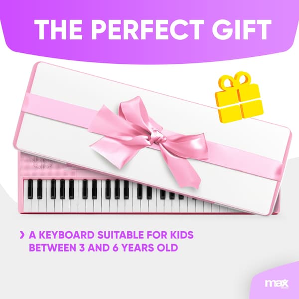 Max KD54 Electronic Keyboard 54-keys med batteri Rosa