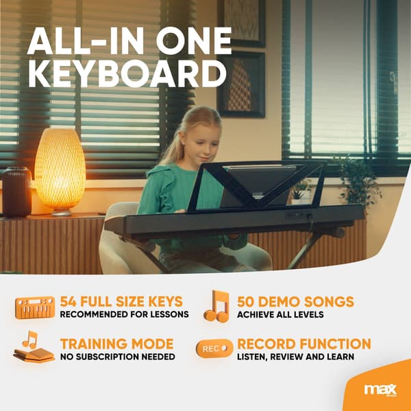 Max Rhapsody54 elektroniskt Keyboard 54-tangenter
