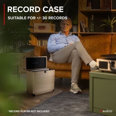 Audizio RC32 Vinyl Record Case Ljus Trä