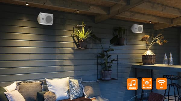 Power Dynamics WS50A vit WiFi och Bluetooth högtalarset - 240W Peak effekt