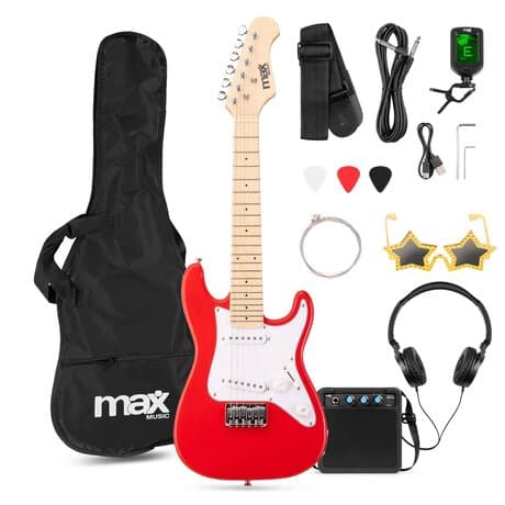 MAX GigKit Junior 1/4 Elgitarrpaket Röd