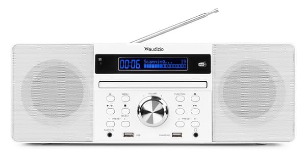 Audizio PRATO Allt i ett system CD, DAB+, Vit