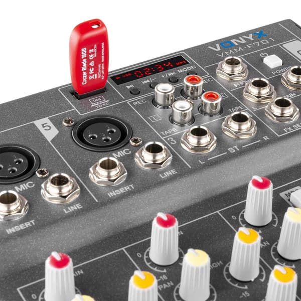 Vonyx VMM-F701 Mixer 7Ch/MP3/Eko